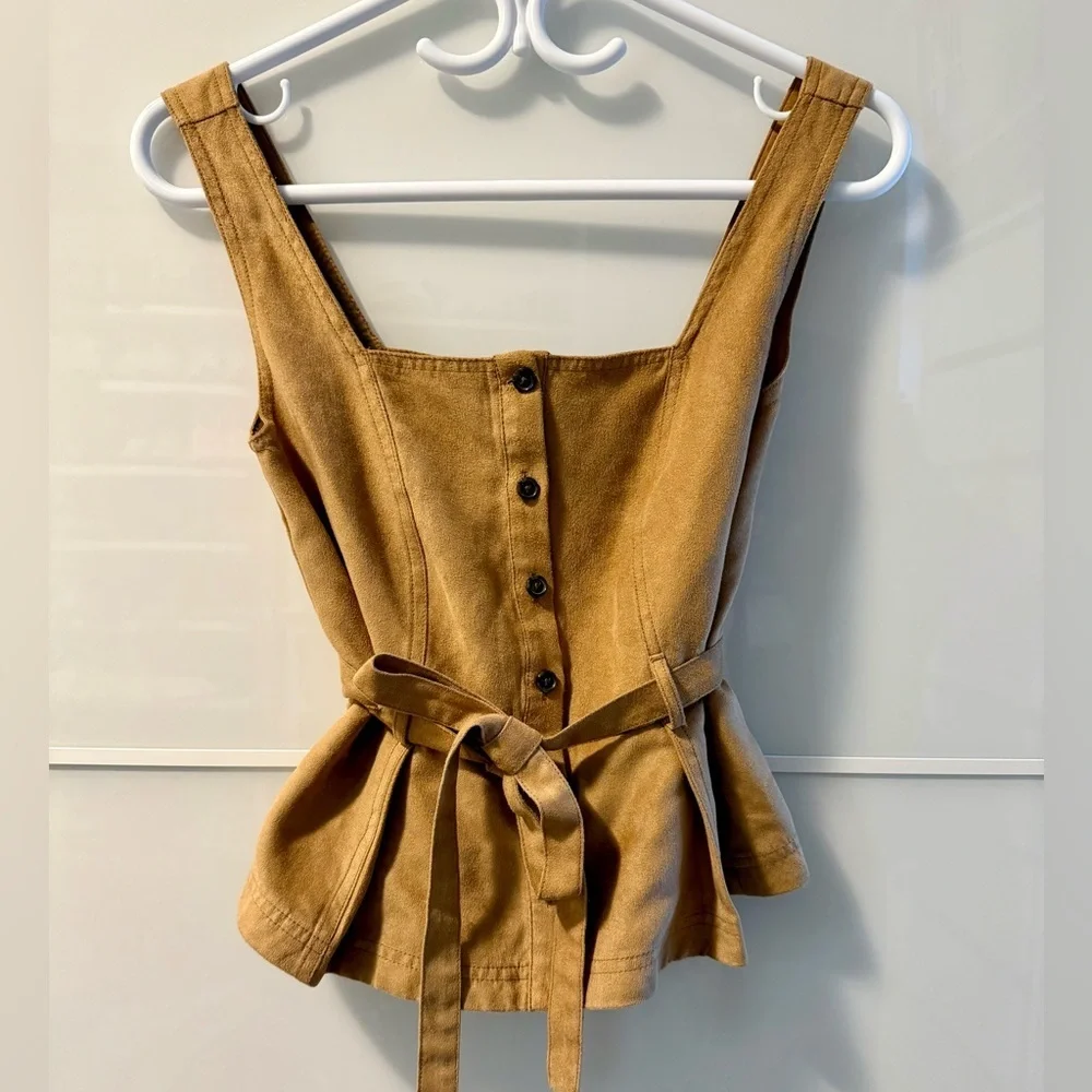 BANANA REPUBLIC Tan Button-Up Top - Picture 2 of 5